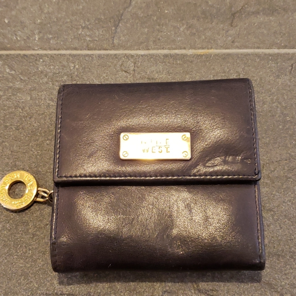Genuine Leather black Nine West wallet with coin